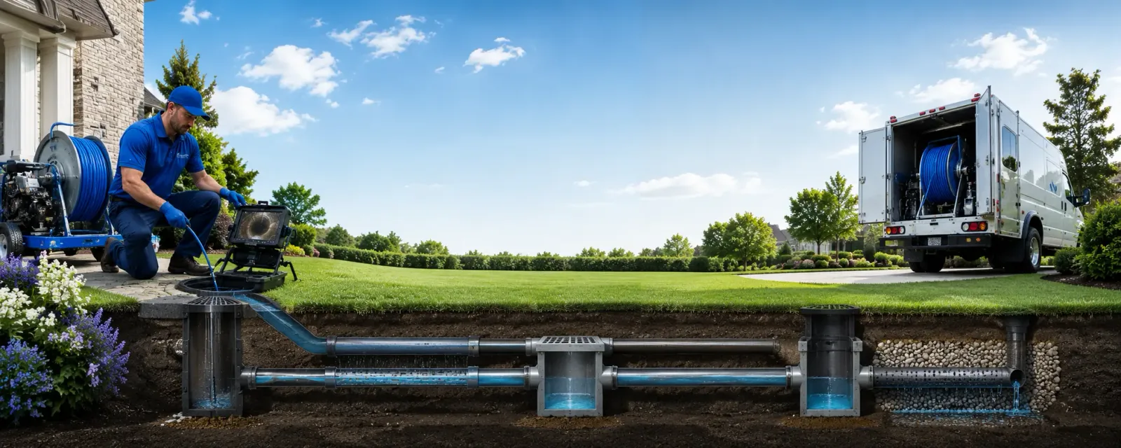 Outdoor drain cleaning information for Cameron Mills, NY